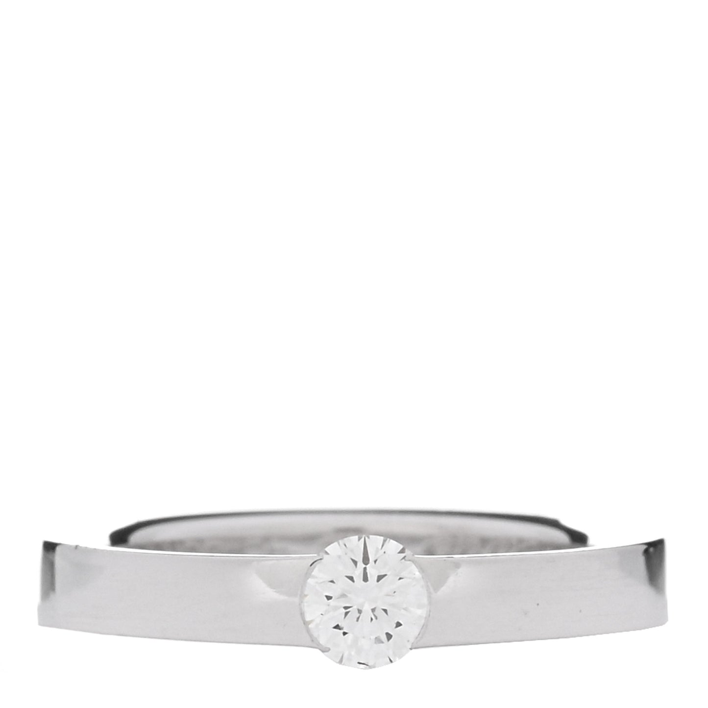 18K White Gold Diamond .24ct Date Solitaire Ring 48 4.5