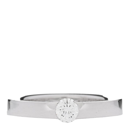 Cartier 18K White Gold Diamond .24ct Date Solitaire Ring 48 4.5 1 of 5