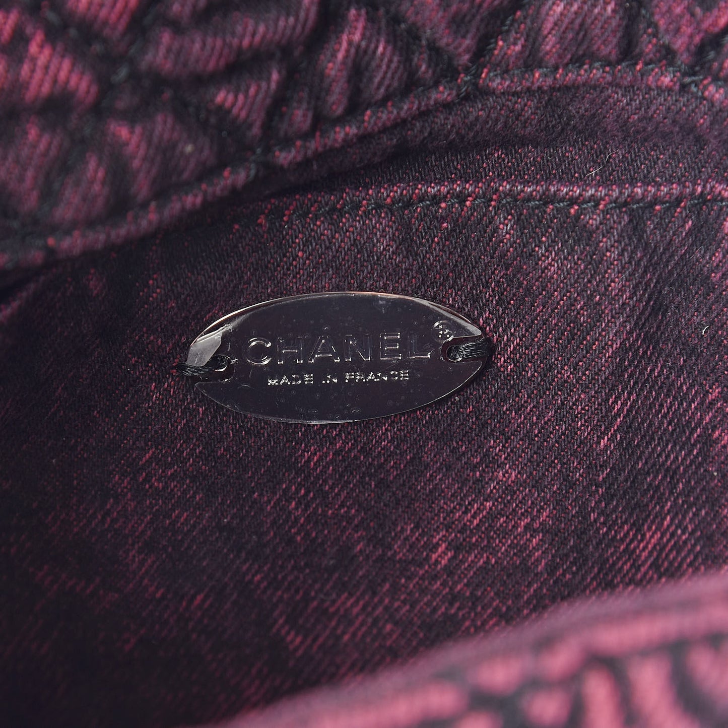 Washed Denim Quilted Small Denimpression Flap Red Black