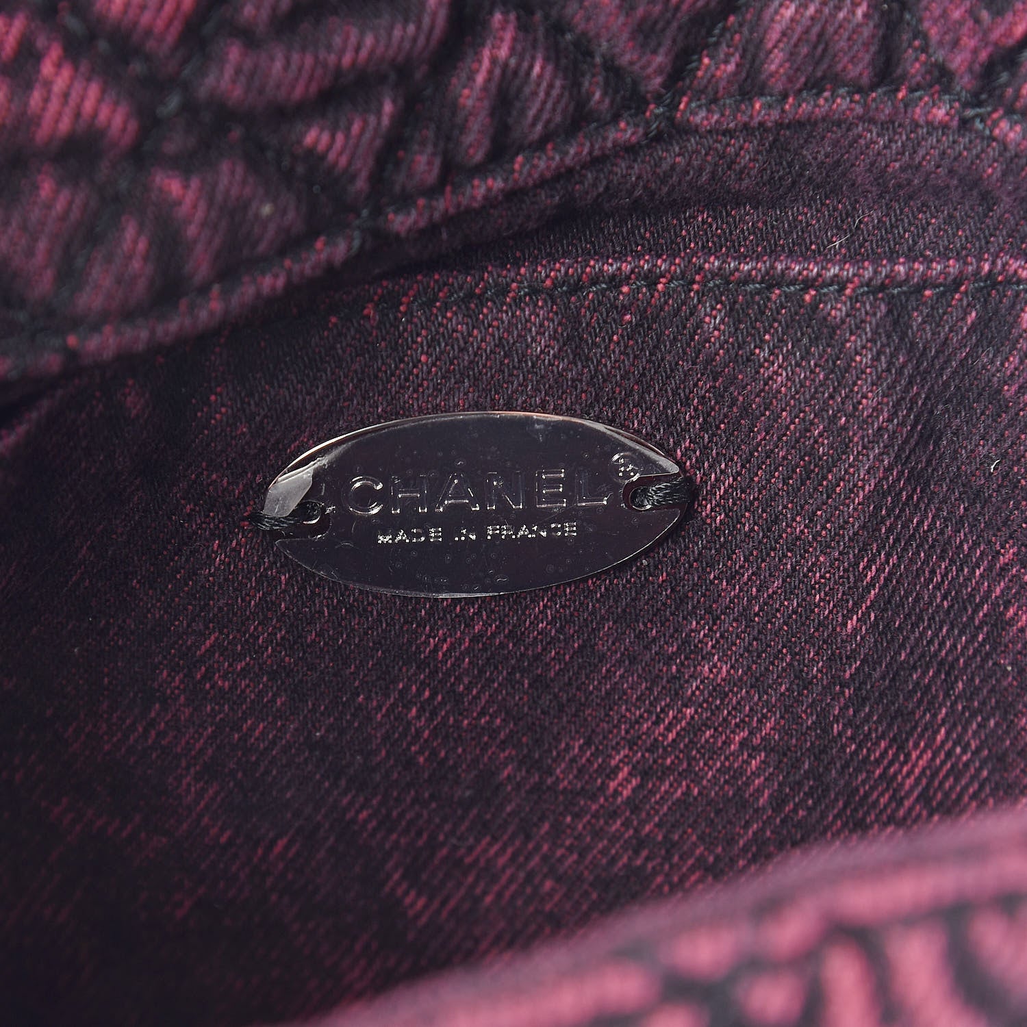 Chanel Washed Denim Quilted Small Denimpression Flap Red Black 6 of 10