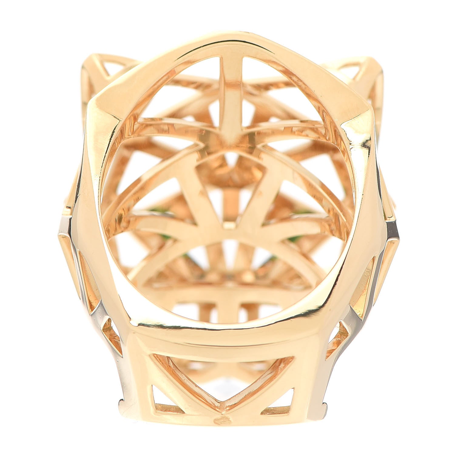 Cartier 18K Yellow Gold Tsavorite Onyx Panthère De Ring 63 10.25 4 of 5