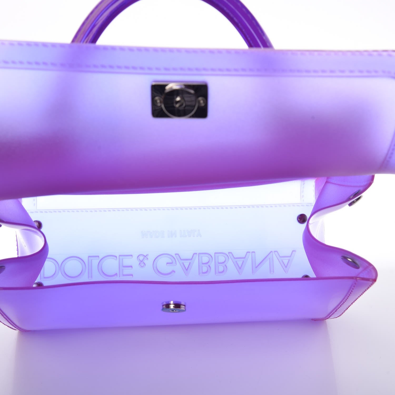 Dolce & Gabbana Rubber Semi Transparent Miss Sicily Satchel Purple 13 of 15