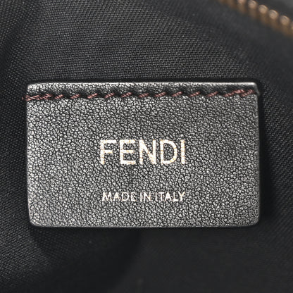 Fendi Glazed Fabric Vitello Century FF 1974 Stamp Patch Mini Camera Case Mogano Panna Black 6 of 10
