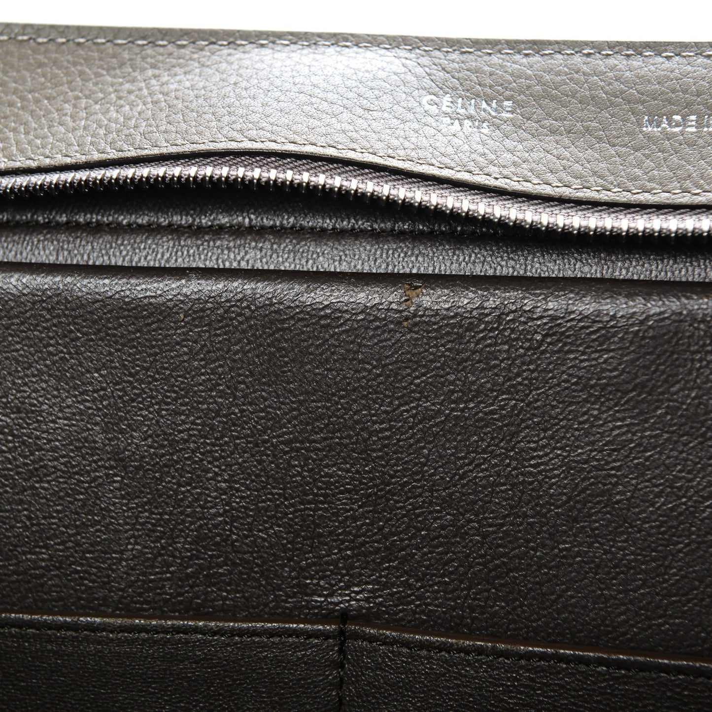 Drummed Calfskin Suede Medium Trapeze Taupe