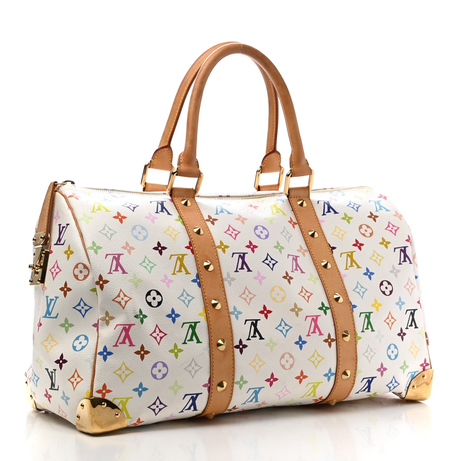 Louis Vuitton Monogram Multicolor Keepall 45 White 3 of 23