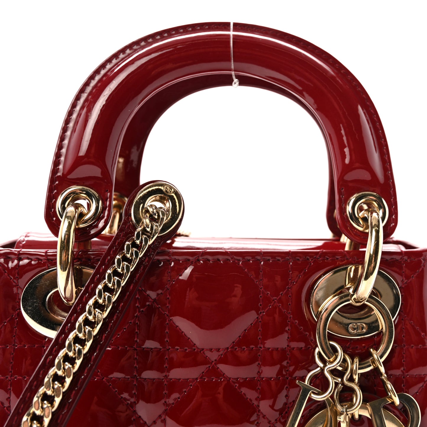 Patent Cannage Mini Lady Dior Red