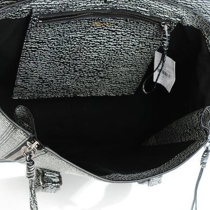 3.1 Phillip Lim 3.1 Textured Calfskin Large Pashli Satchel Black Cream 6 of 9