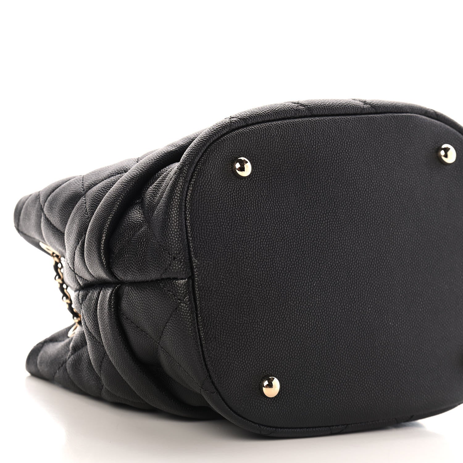 Chanel Caviar Quilted Rolled Up Bucket Drawstring Bag Black 7 of 8