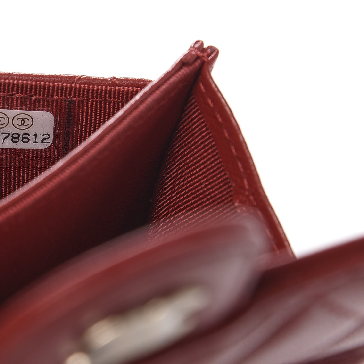 Chanel Lambskin Quilted Flap Card Holder Wallet Red 8 of 8