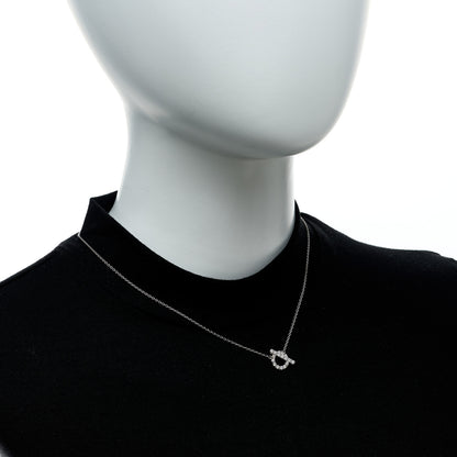 Hermes 18K White Gold Diamond Finesse Pendant Necklace 2 of 6