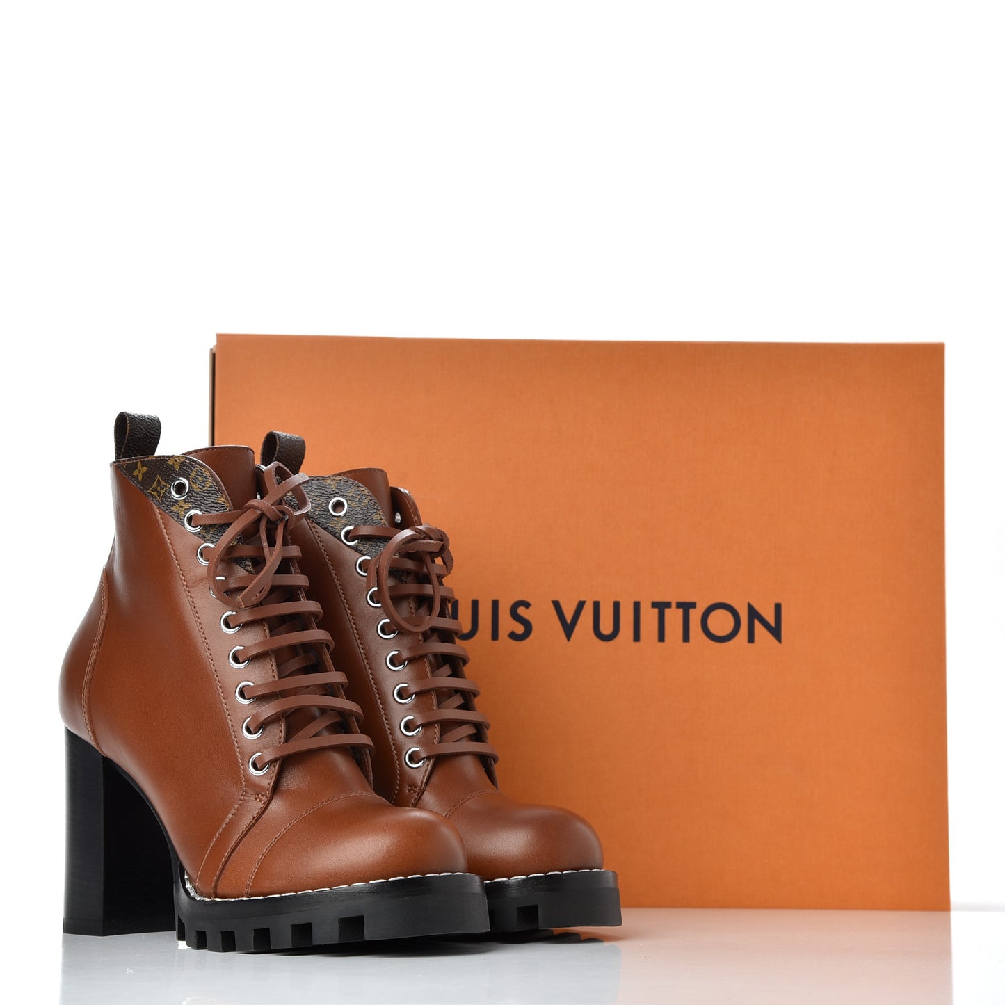 Calfskin Monogram Star Trail Ankle Boots 36 Cognac