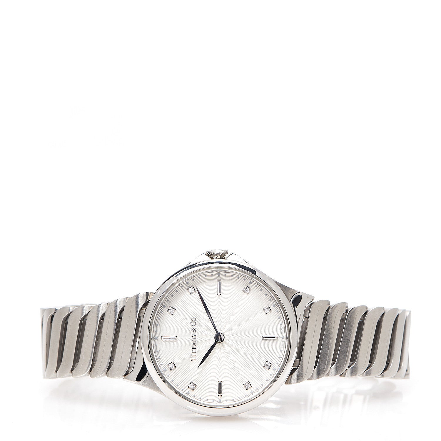 Tiffany Stainless Steel Diamond 28mm Metro 2-Hand Quartz Watch 2 of 5