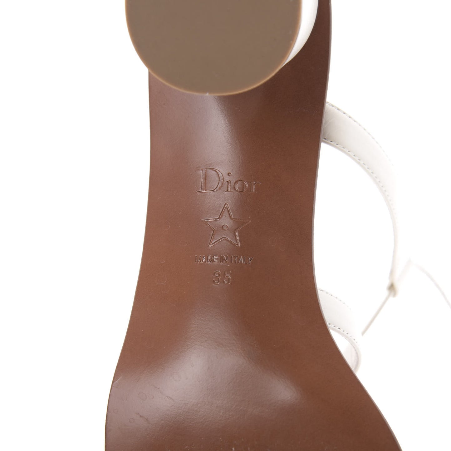 Calfskin Dior Zodiac Sandals 35 Off White