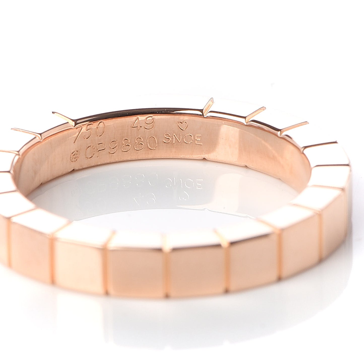 18K Pink Gold 3mm Lanieres Ring 49 4.75