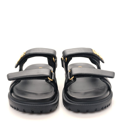 Christian Dior Lambskin Dioract 10mm Sandals 37 Black 2 of 8