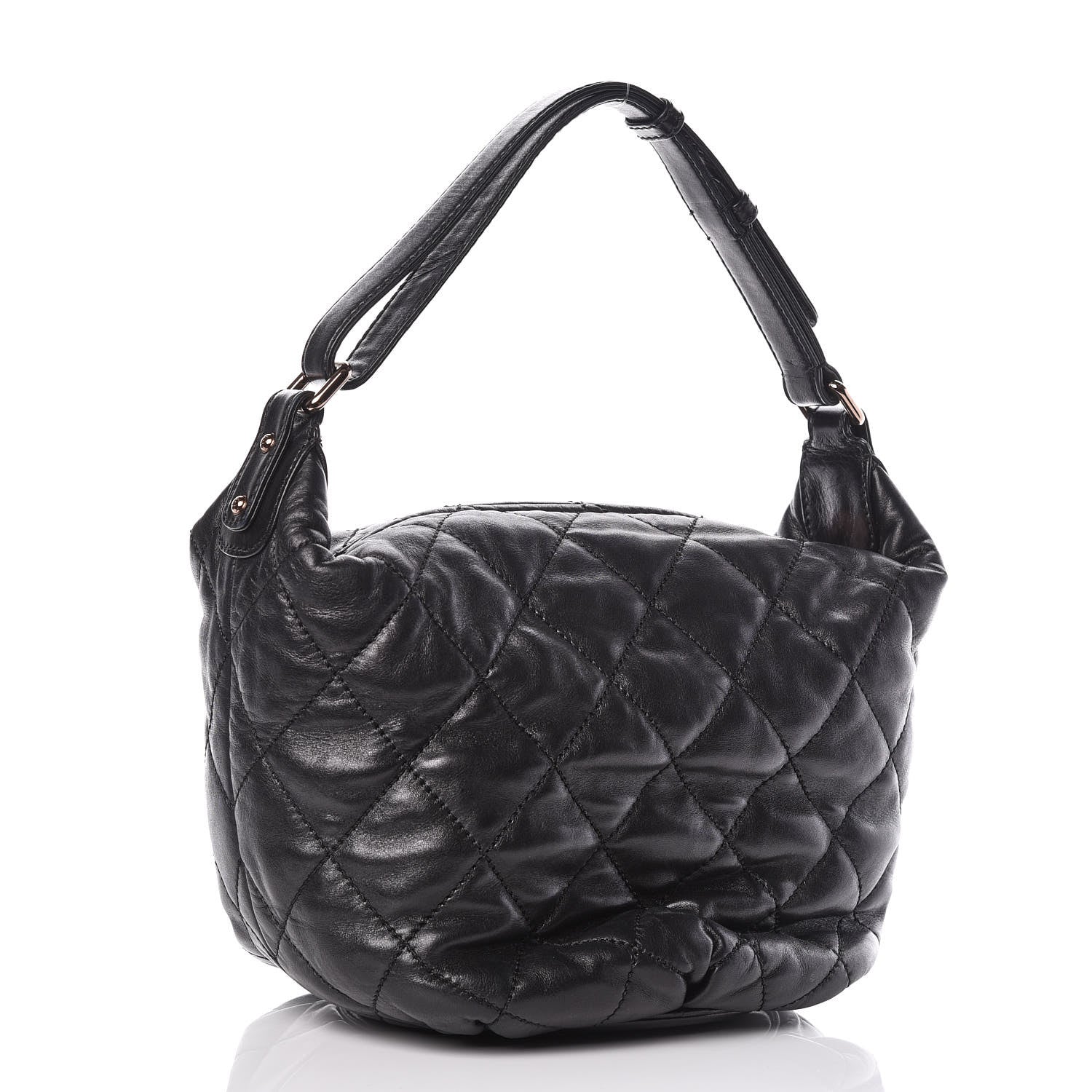 Chanel Lambskin Quilted Cloudy Bundle Hobo Black 3 of 11