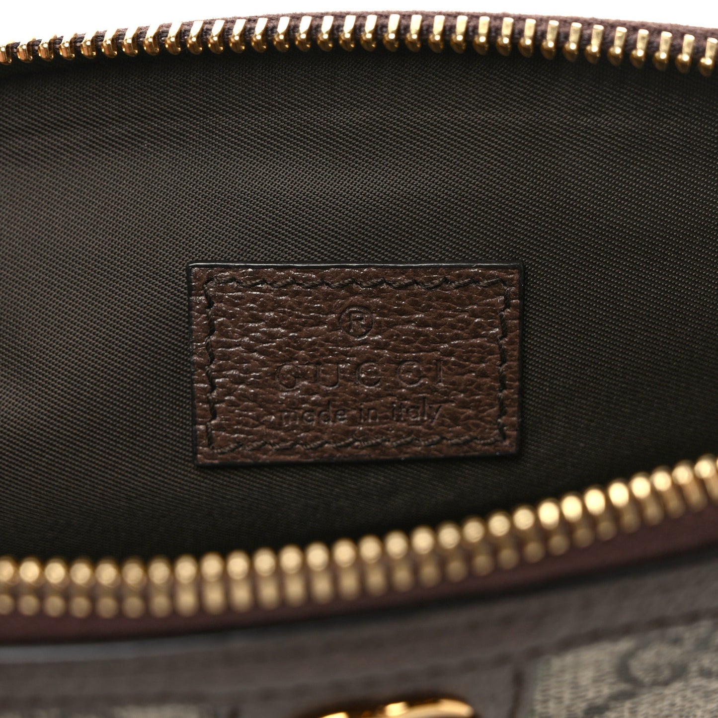 GG Supreme Monogram Textured Calfskin Web Medium Ophidia Cosmetic Case Beige Ebony New Acero