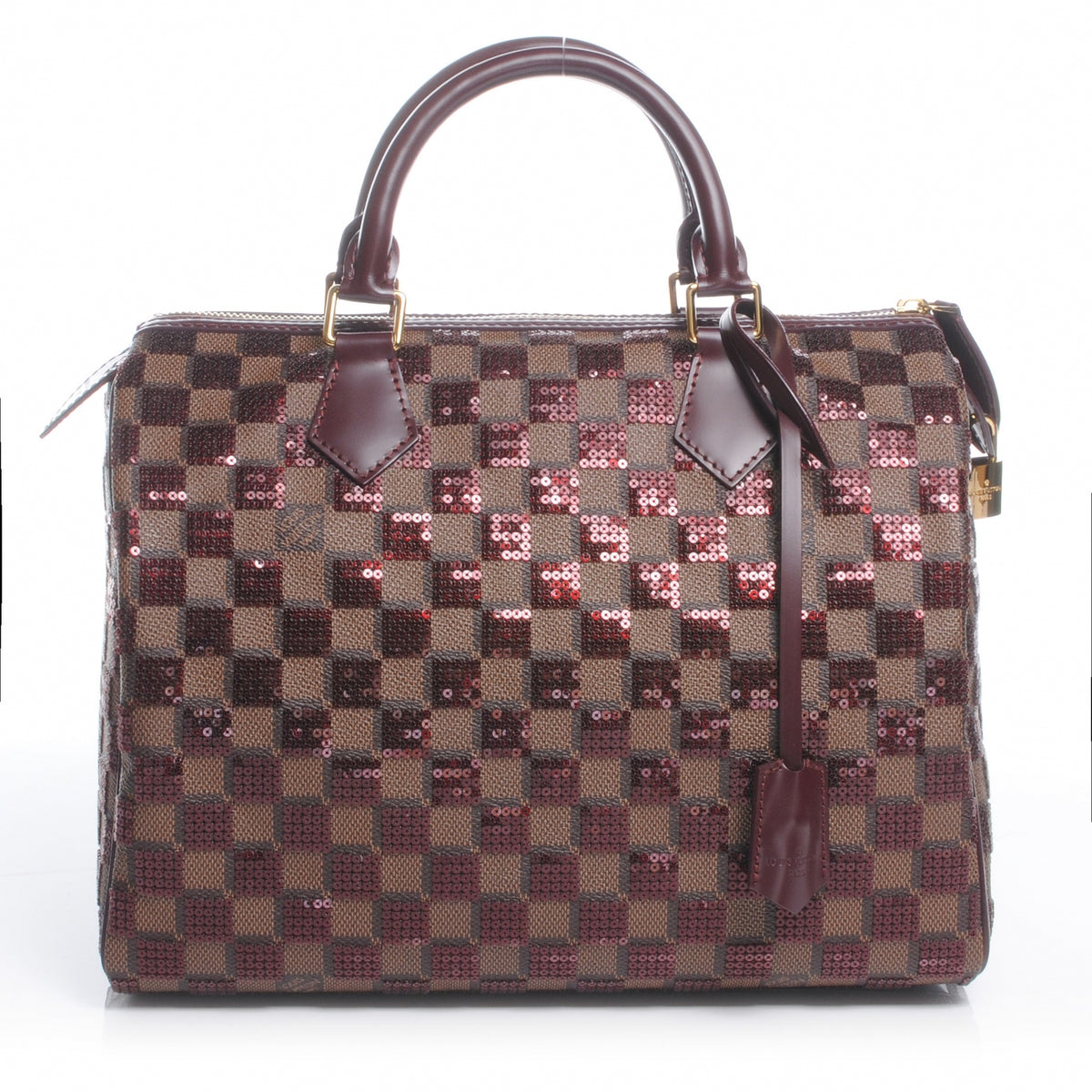 Damier Paillettes Speedy 30 Rouge