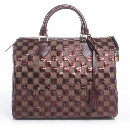 Louis Vuitton Damier Paillettes Speedy 30 Rouge 2 of 10