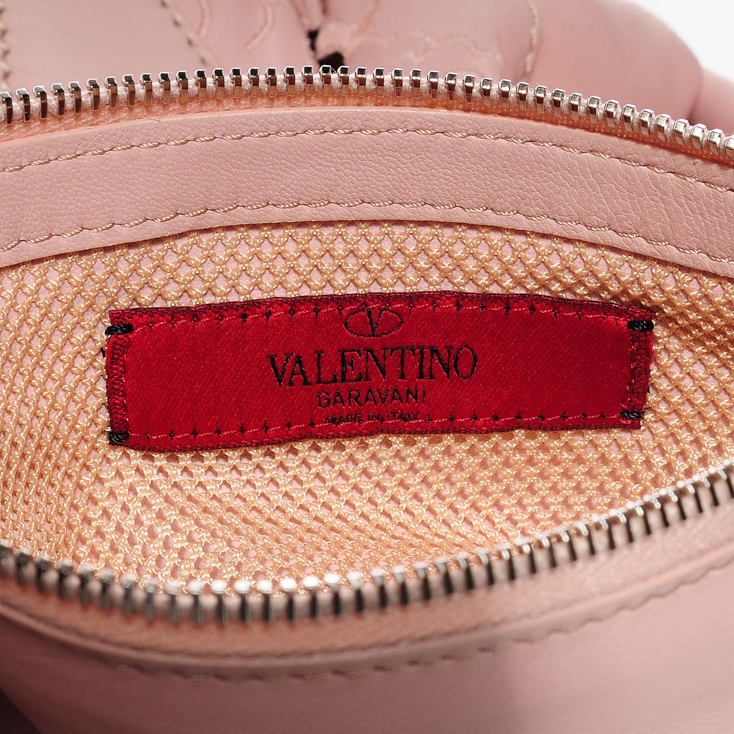 Valentino Garavani Lambskin Lace Girello Satchel Blush 7 of 8