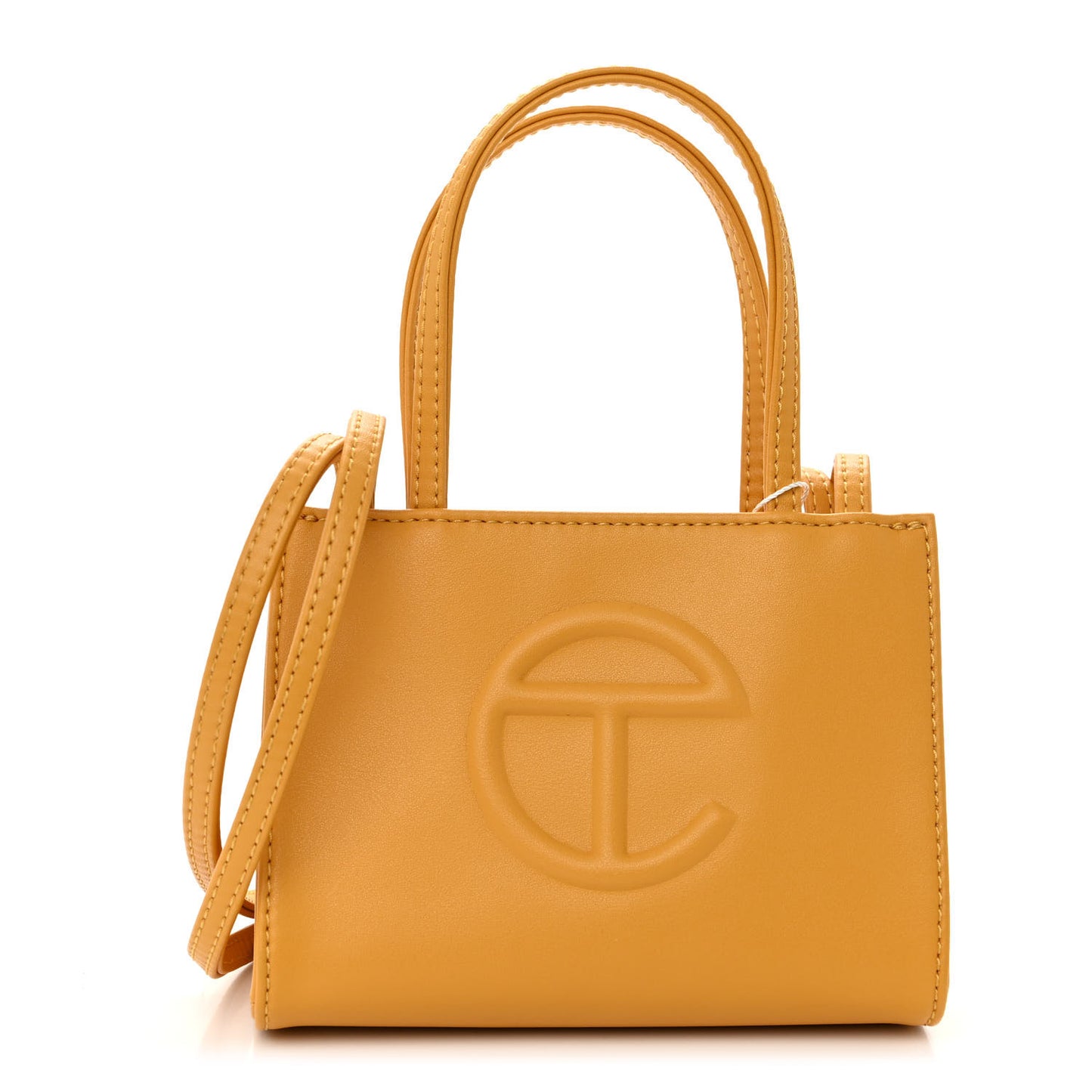 Vegan Leather Small Shopping Bag Mustard