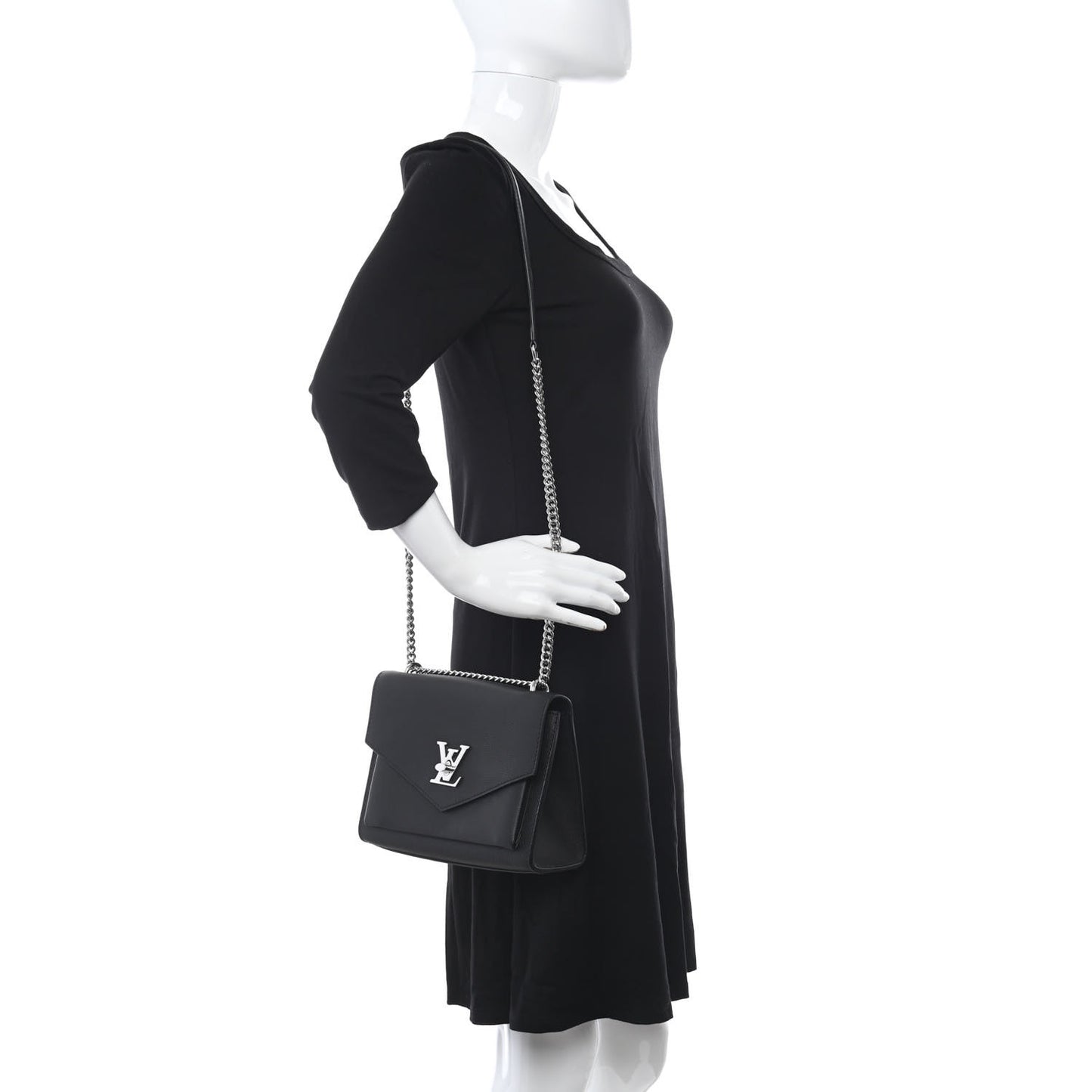 Soft Calfskin Mylockme Chain Bag BB Black