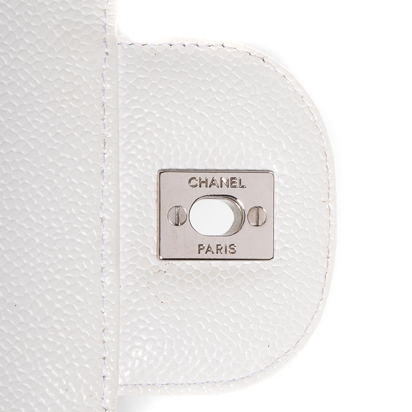 Caviar Jumbo Single Flap White