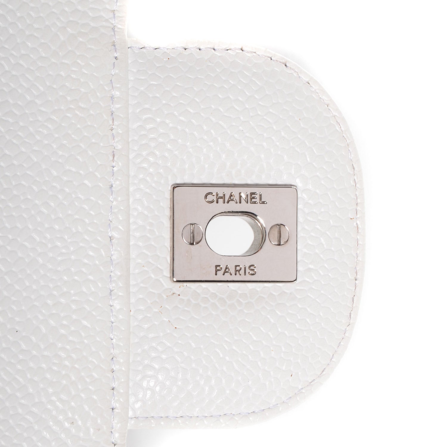 Chanel Caviar Jumbo Single Flap White 7 of 8