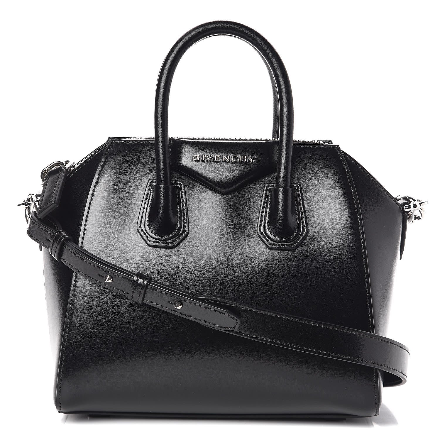 Givenchy Shiny Lord Calfskin Mini Antigona Black 1 of 9