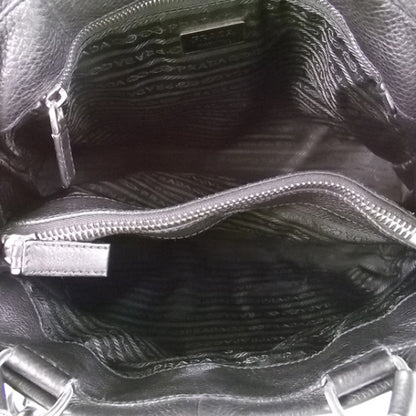 Prada Large Leather Tote Black 12 of 12