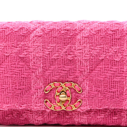 Chanel Tweed Quilted Chanel 19 Waist Bag Pink 8 of 11