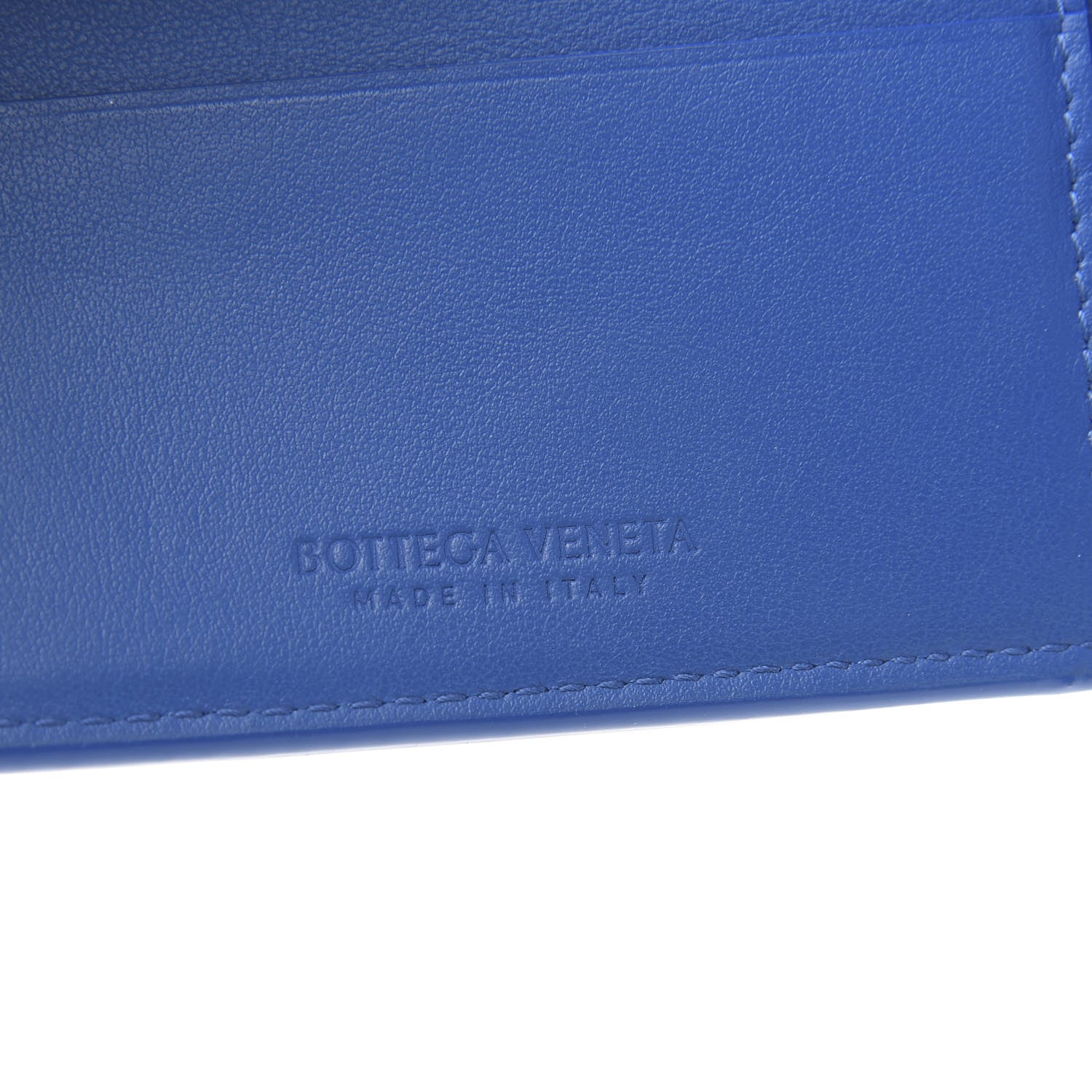 Bottega Veneta Nappa Maxi Intrecciato Bi-Fold Wallet Signal Blue 6 of 7