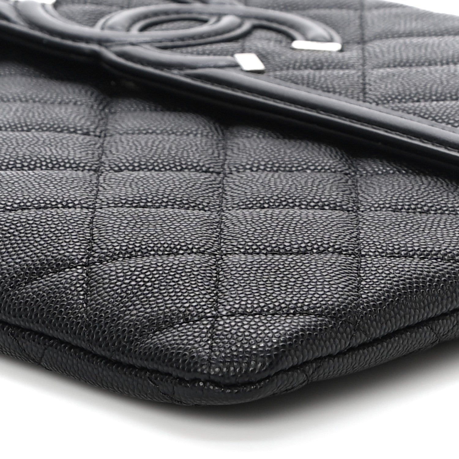 Chanel Caviar Quilted Filigree Flap Pouch Black 10 of 11