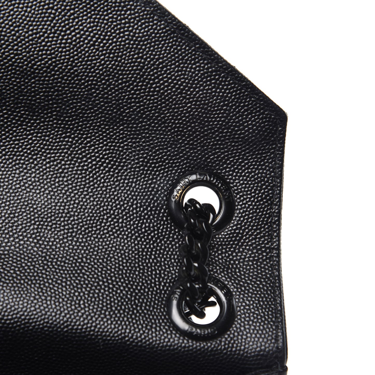Grain De Poudre Textured Mixed Matelasse Large Triquilt Monogram Monochrome Satchel Black