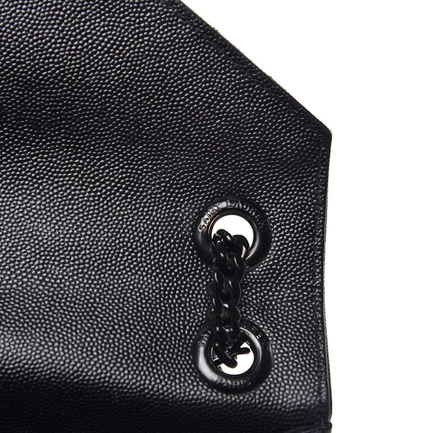Saint Laurent Grain De Poudre Textured Mixed Matelasse Large Triquilt Monogram Monochrome Satchel Black 13 of 14
