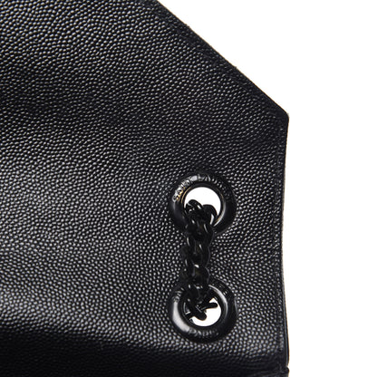 Saint Laurent Grain De Poudre Textured Mixed Matelasse Large Triquilt Monogram Monochrome Satchel Black 13 of 14