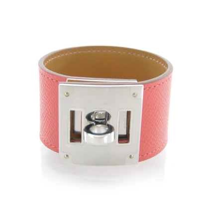 Hermes Epsom Kelly Dog Bracelet Rose Jaipur 1 of 5