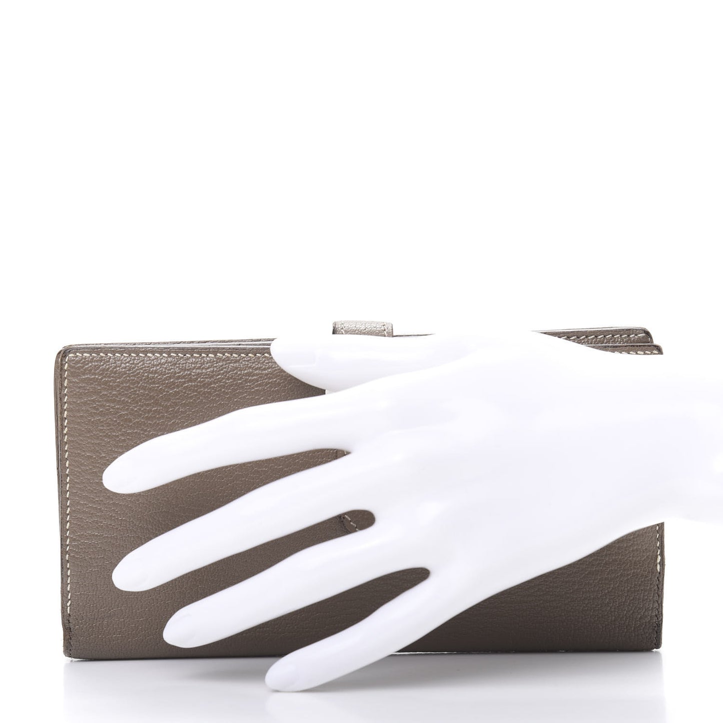 Chevre Mysore Bearn Gusset Wallet Etoupe