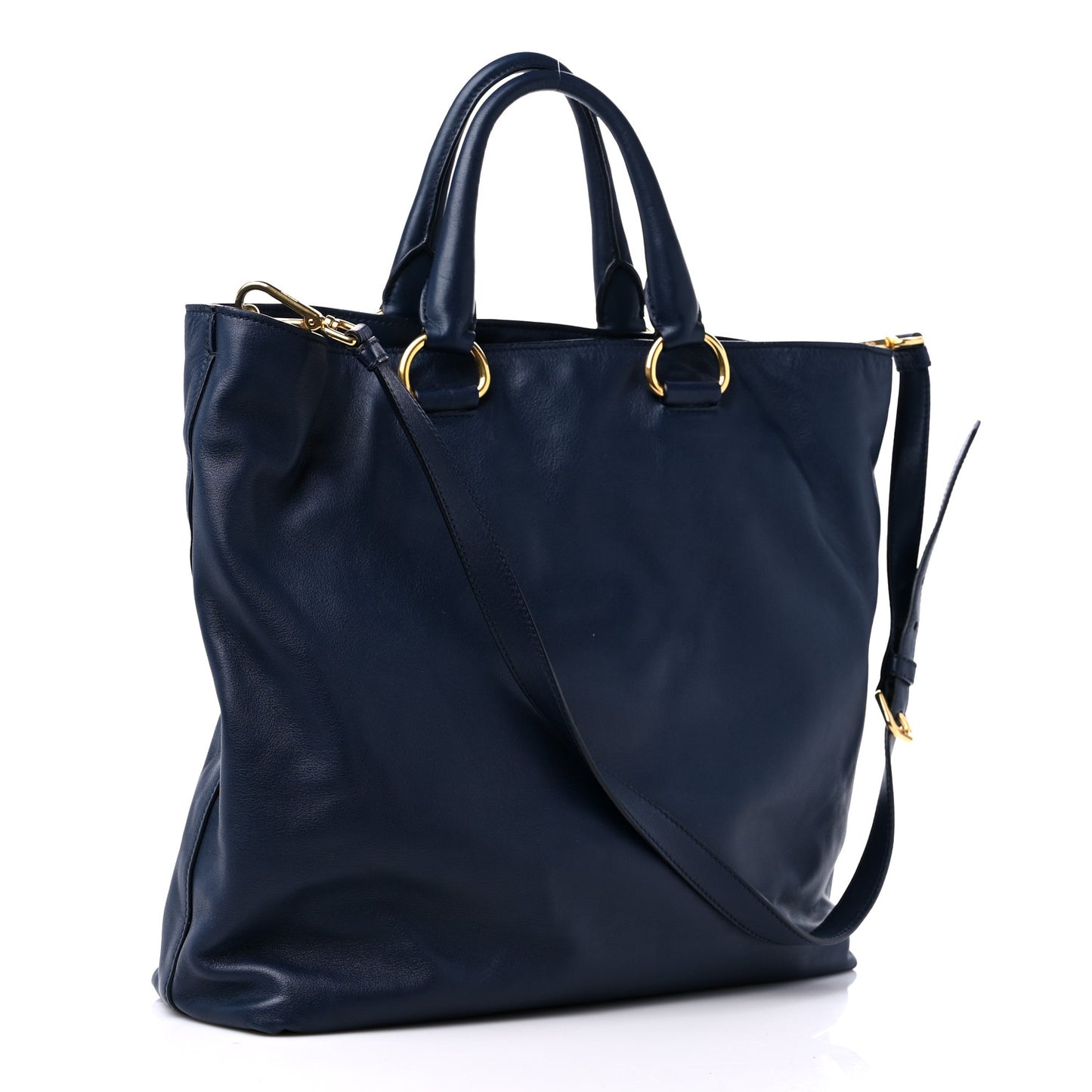 Soft Calf Shopping Tote Bluette