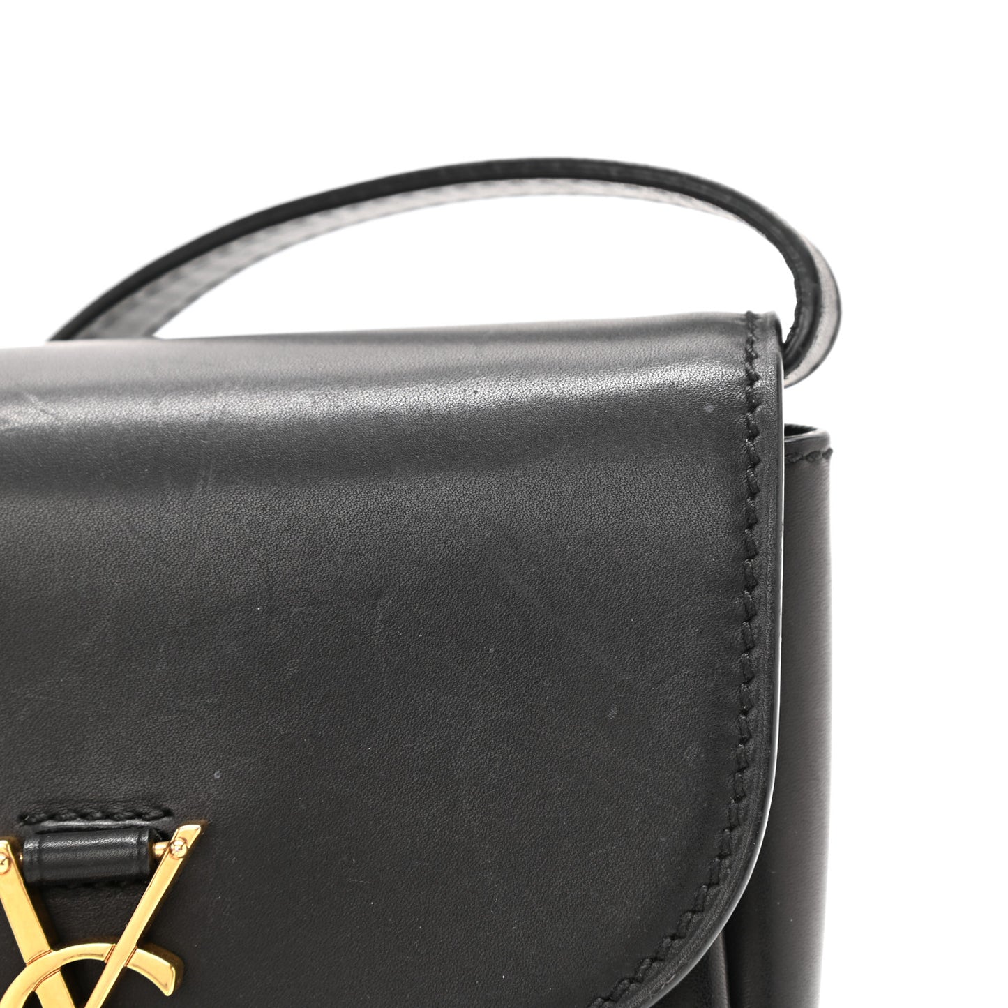 Smooth Calfskin Mini Classic Monogram Kaia Satchel Black