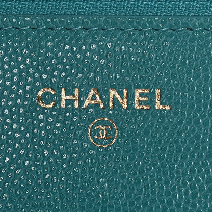 Chanel Caviar Quilted Wallet On Chain WOC Turquoise 6 of 9