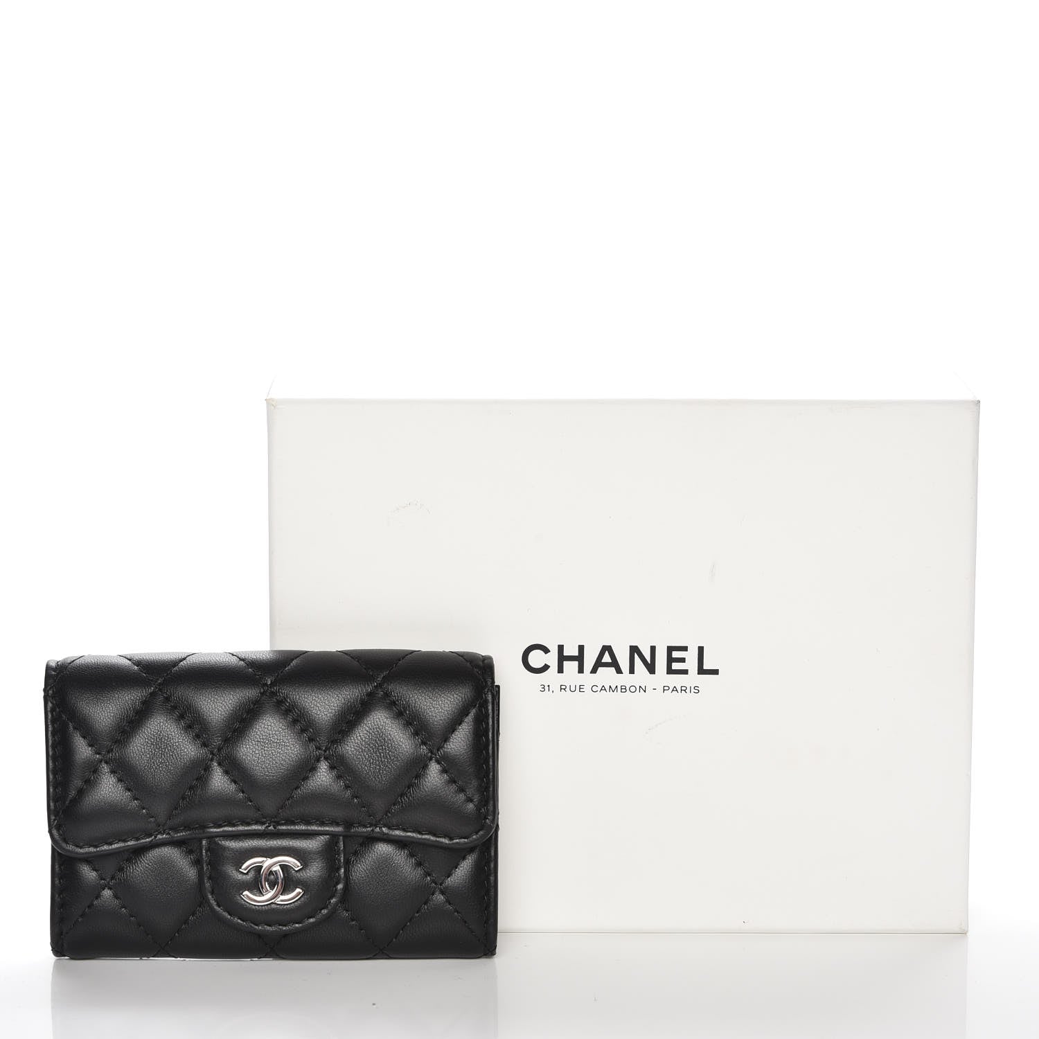 Chanel Lambskin Quilted Flap Card Holder Black 9 of 9