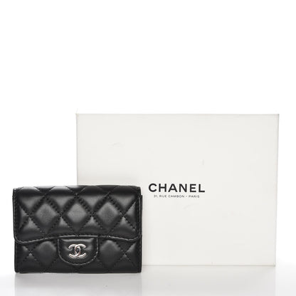 Chanel Lambskin Quilted Flap Card Holder Black 9 of 9