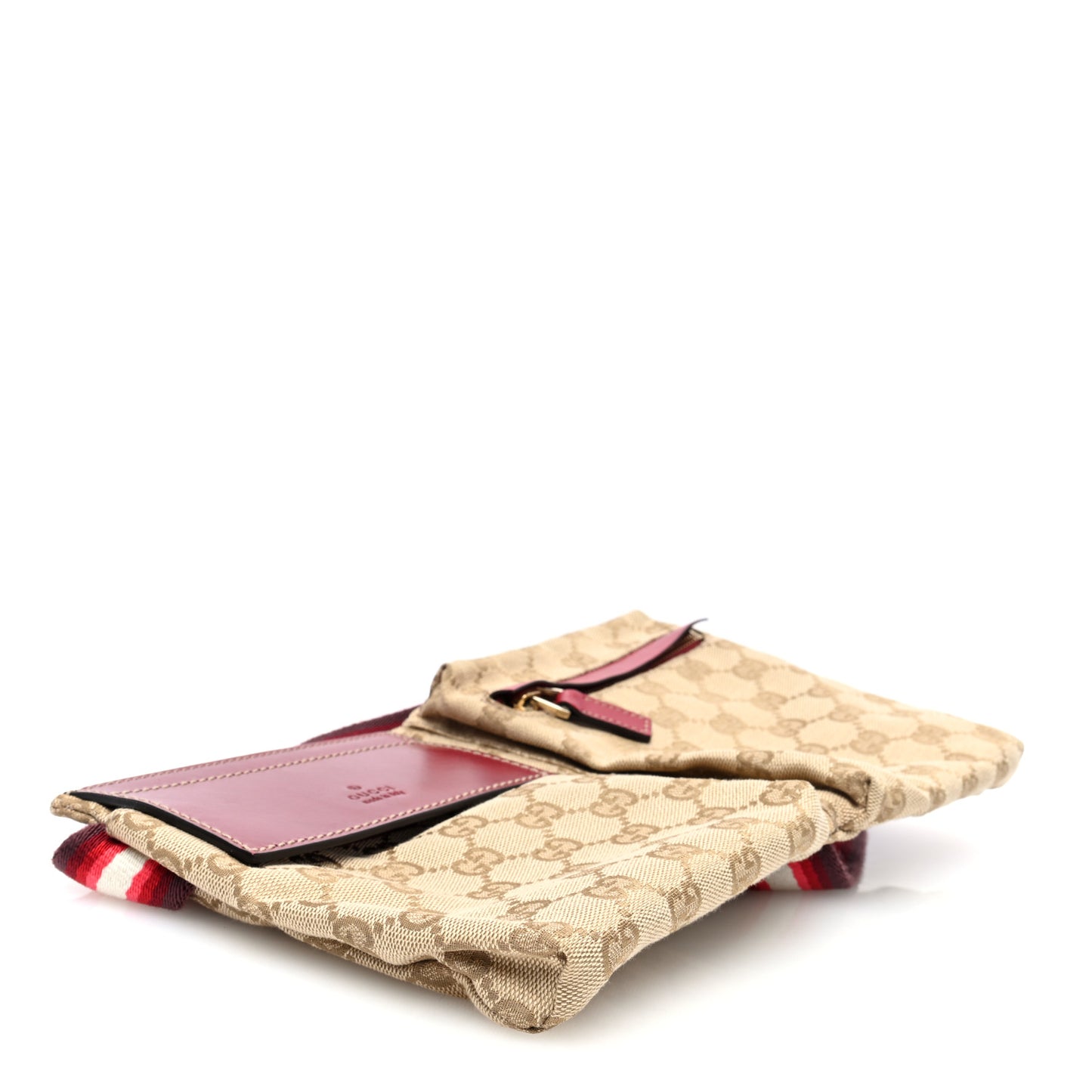 GG Monogram Double Pocket Belt Bag Red