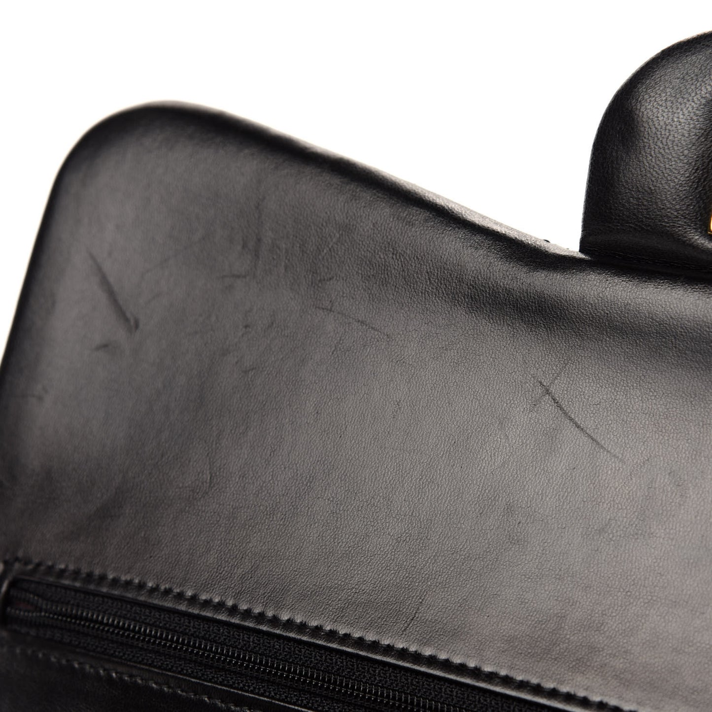 Lambskin Quilted Jumbo Double Flap Black