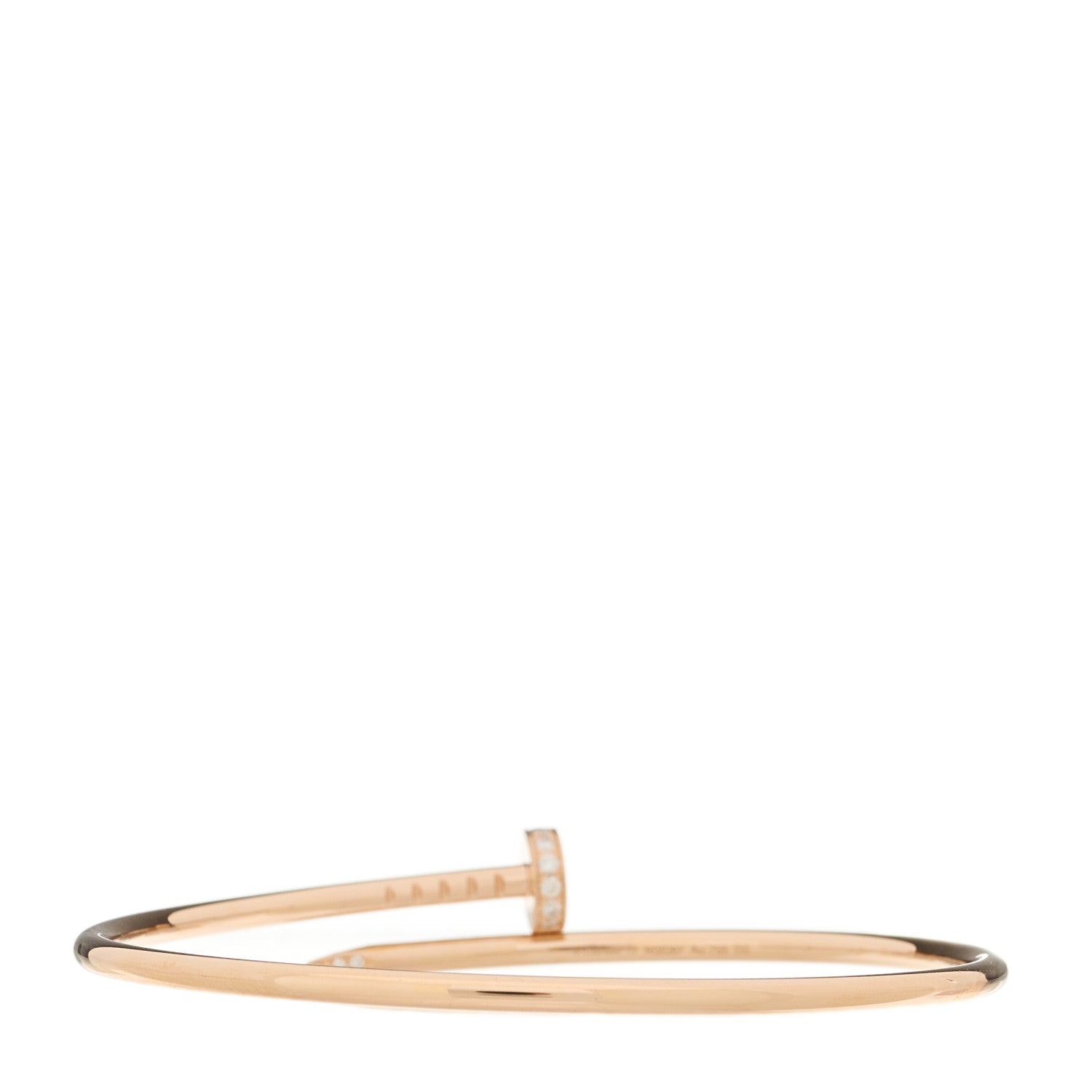Cartier 18K Pink Gold Diamond Small Juste Un Clou Bracelet 17 2 of 4