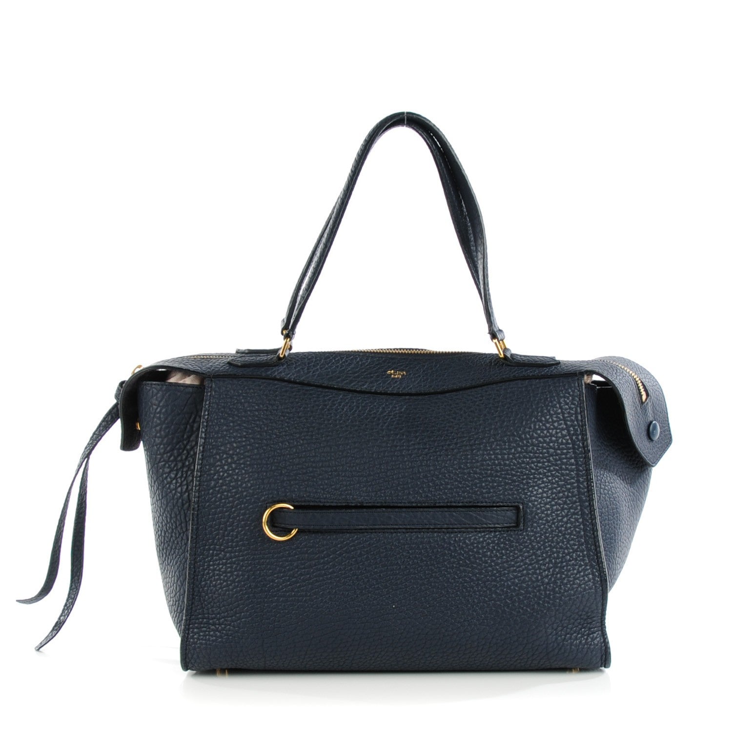 Celine Bullhide Calfskin Small Ring Bag Navy Blue 1 of 9