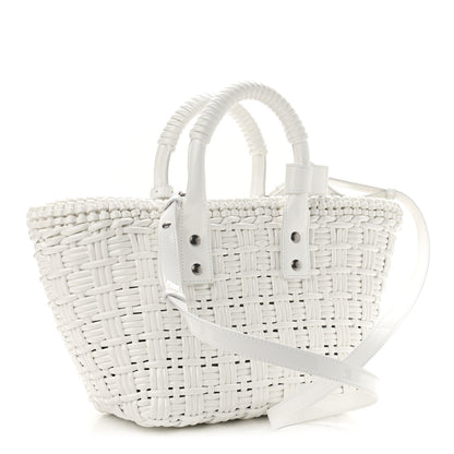 Balenciaga Varnished Faux Calfskin Braided XS Bistro Basket White 2 of 10