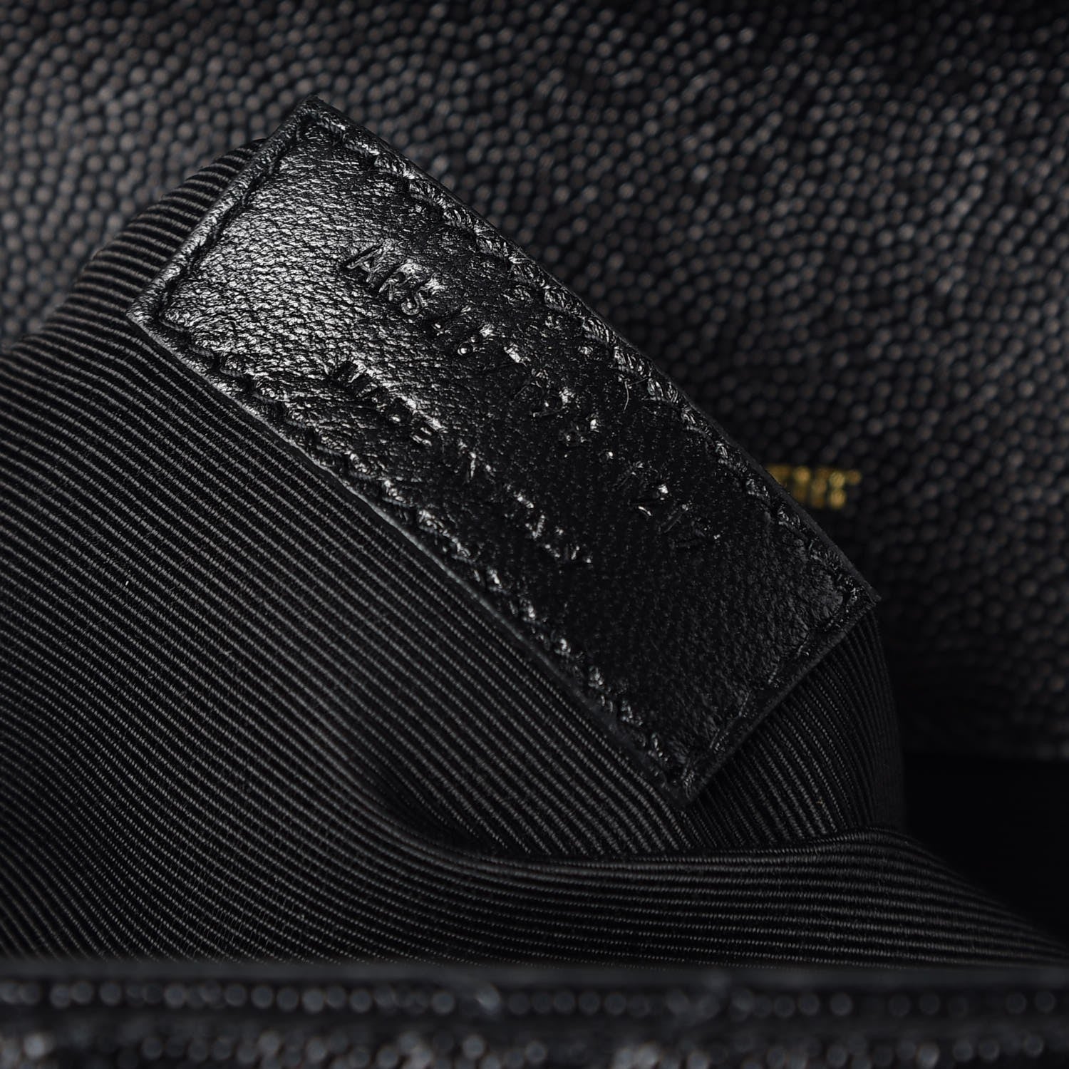 Saint Laurent Grain De Poudre Matelasse Chevron Large Monogram Satchel Black 7 of 7