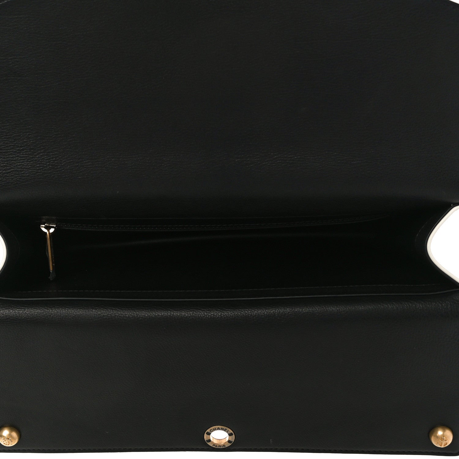 Chanel Calfskin Chevron Quilted Casual Trip Clutch White 5 of 10